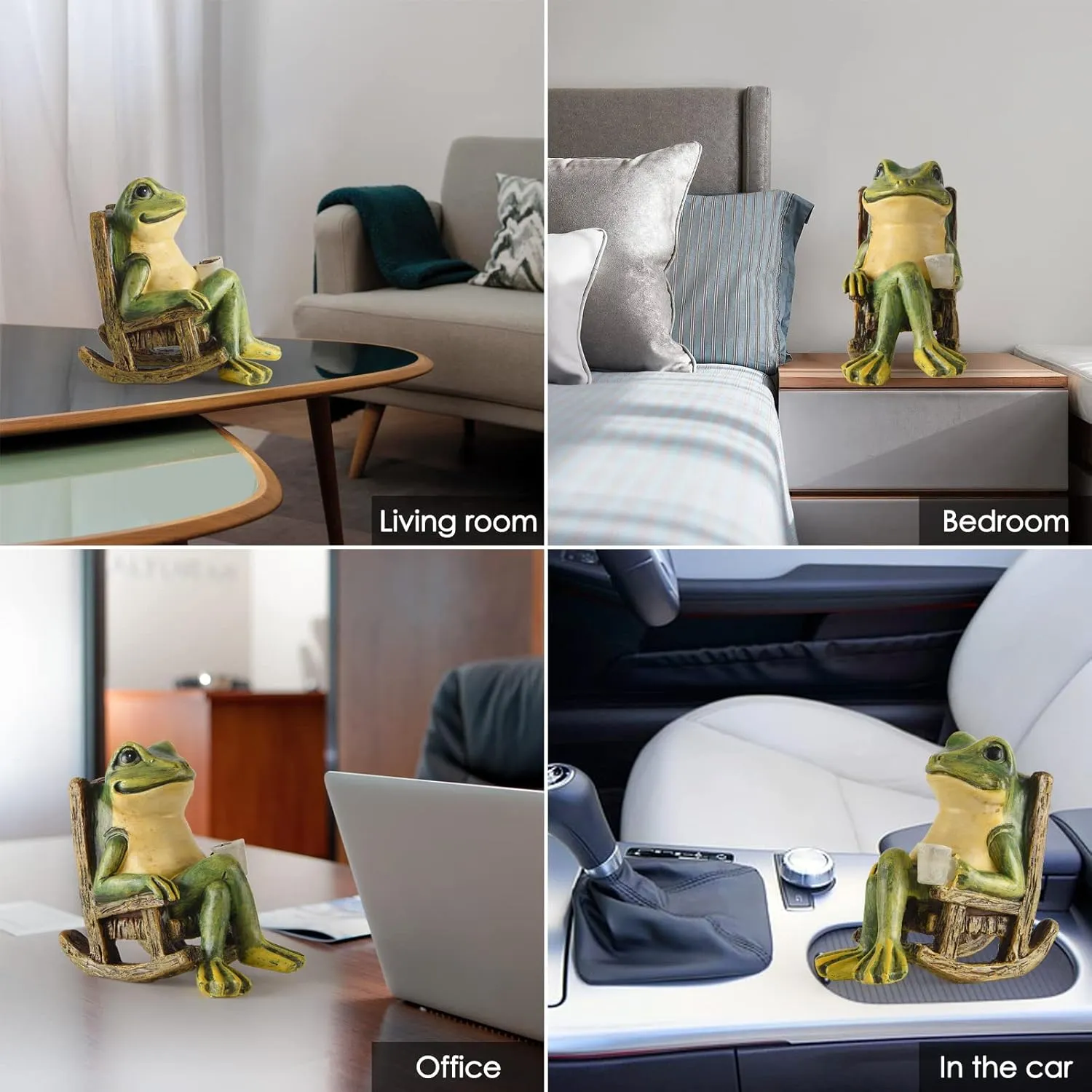 Miniature Frog Garden Statue Mom Dad Gifts Home Decorations Fairy Garden Accessories Outdoor Lights Solar Garden Frog Decor Art Housewarming Gift for Patio,Yard,Lawn Ornament,3.89"x2.36"x3.93