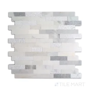 Minute Mosaix Stormy Mist Random Linear Marble, Limestone Mosaic