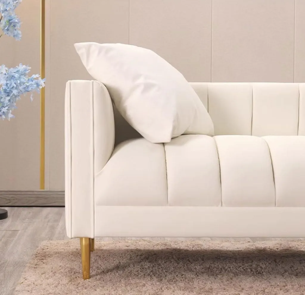 Modern Beige Bench Step Stool for Bedroom Living Room or Vanity Small Sofa Footstool with Diaper Changing Function