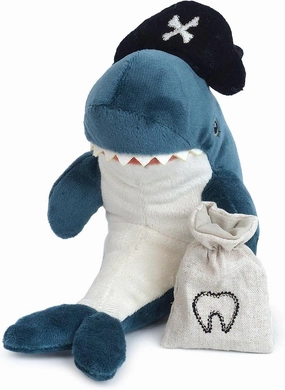 MON AMI Pirate Shark Stuffed Animal - 7", Premium Tooth Fairy Plush with Pouch, Perfect Loose Tooth Gift for Children, Ocean Animals for Kids, Boys, Girls