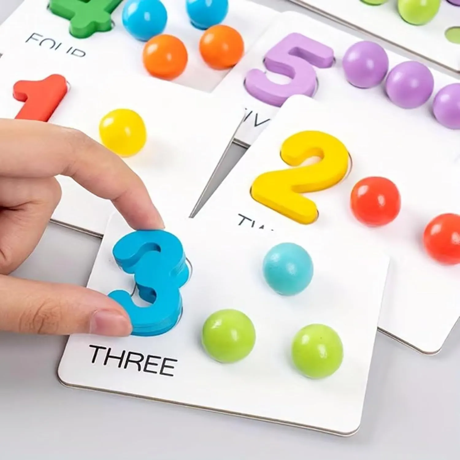 Montessori Arithmetic Math Toy Set, Educational Early Kindergarten Education Bead, Wooden Digital Learning with Beads, Chopsticks & Spoons, Montessori Numbers Beads Counting Toy (1 Set)