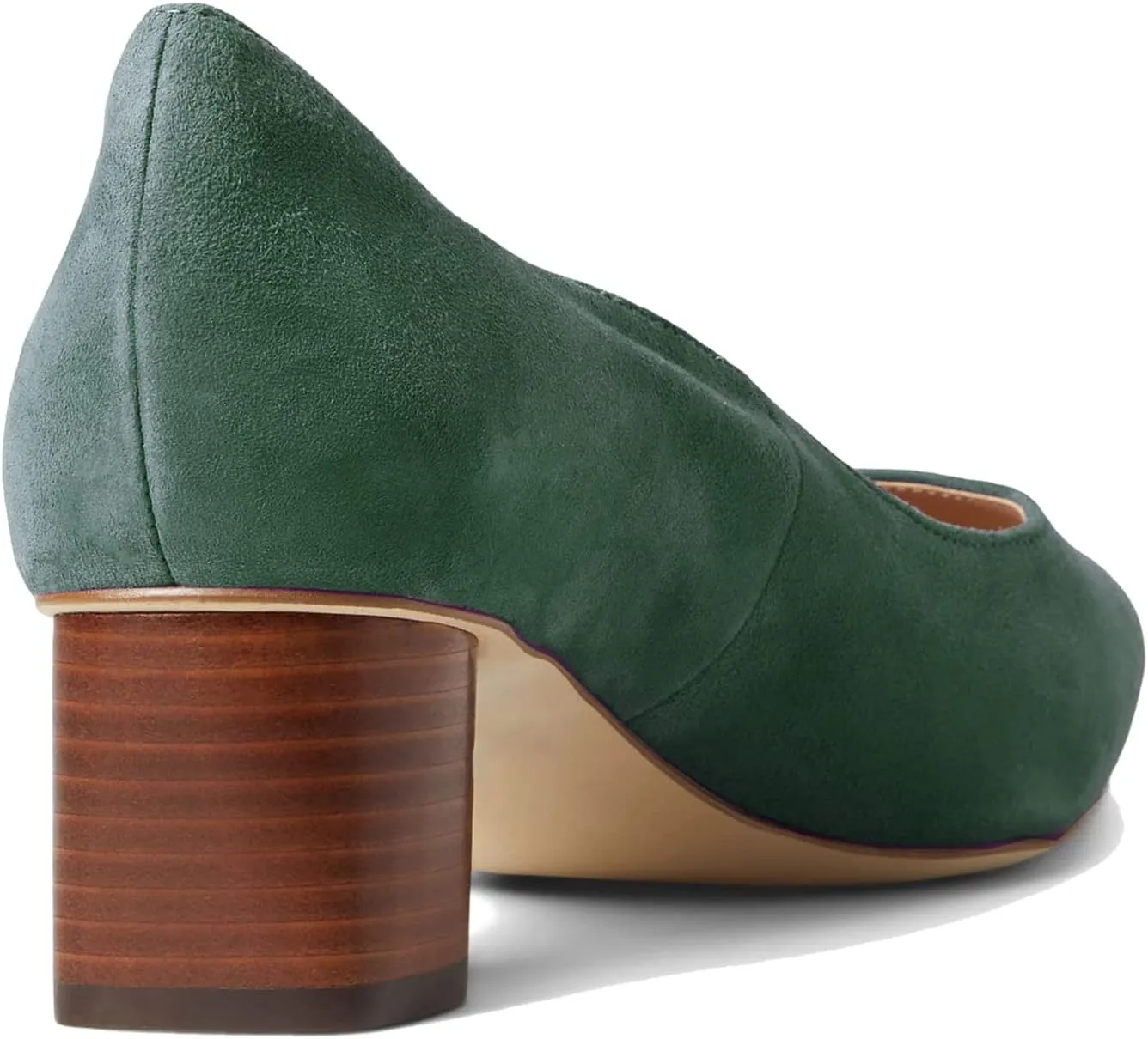 MOOMMO Women Elegant Chunky Block Heels Suede Pumps Pointed Toe Slip On Dress Shoes 2” Stacked Heel Closed Pointy Toe Sandals Ladies Formal Classic Basic Pump Office Work Shoe Wedding Fall 4-11 M US