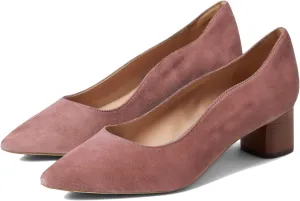 MOOMMO Women Elegant Chunky Block Heels Suede Pumps Pointed Toe Slip On Dress Shoes 2” Stacked Heel Closed Pointy Toe Sandals Ladies Formal Classic Basic Pump Office Work Shoe Wedding Fall 4-11 M US