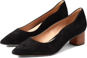 MOOMMO Women Elegant Chunky Block Heels Suede Pumps Pointed Toe Slip On Dress Shoes 2” Stacked Heel Closed Pointy Toe Sandals Ladies Formal Classic Basic Pump Office Work Shoe Wedding Fall 4-11 M US