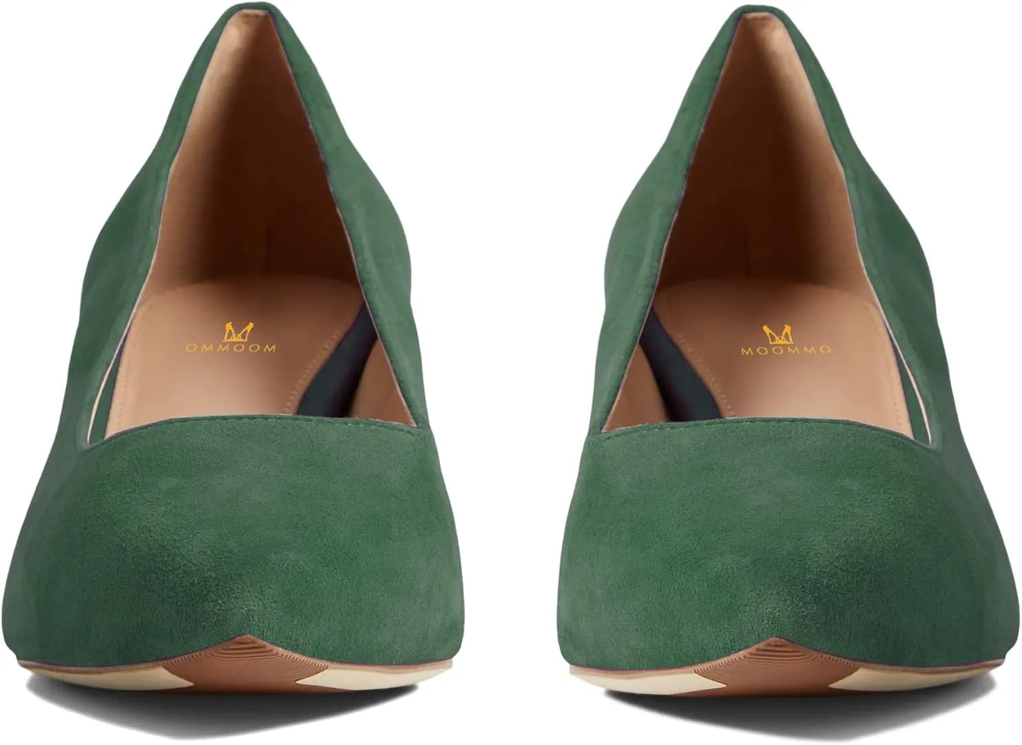 MOOMMO Women Elegant Chunky Block Heels Suede Pumps Pointed Toe Slip On Dress Shoes 2” Stacked Heel Closed Pointy Toe Sandals Ladies Formal Classic Basic Pump Office Work Shoe Wedding Fall 4-11 M US