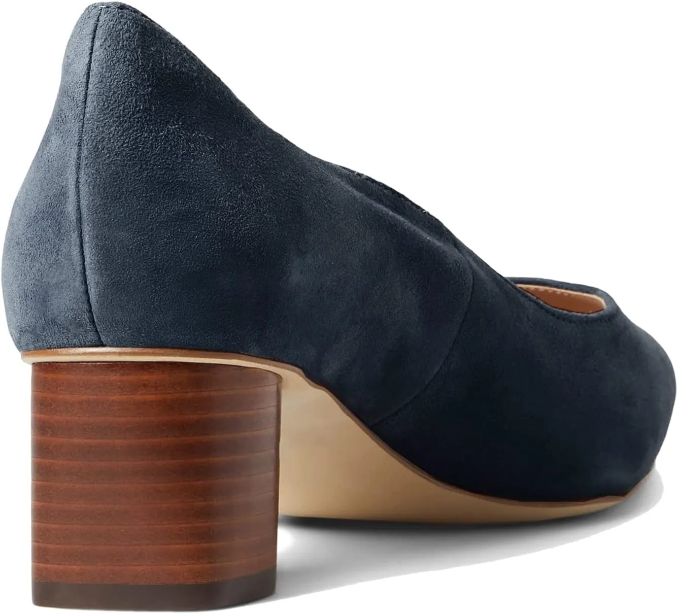 MOOMMO Women Elegant Chunky Block Heels Suede Pumps Pointed Toe Slip On Dress Shoes 2” Stacked Heel Closed Pointy Toe Sandals Ladies Formal Classic Basic Pump Office Work Shoe Wedding Fall 4-11 M US