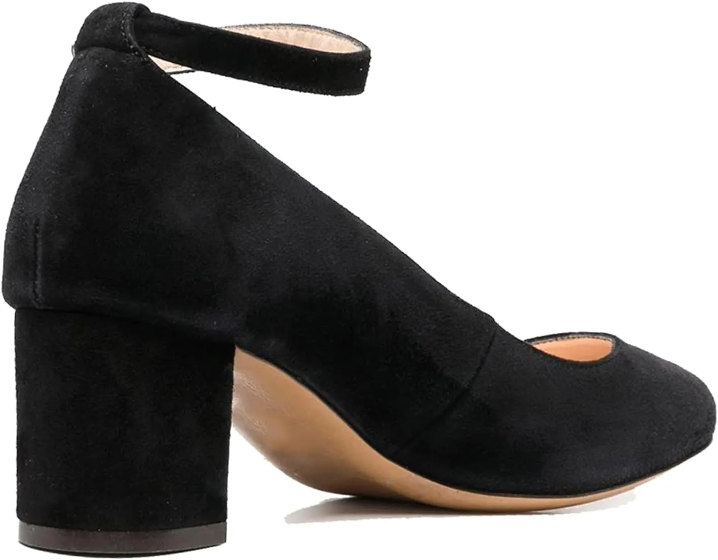 MOOMMO Women Low Chunky Block Heels Sandals Pumps Ankle Strap Round Closed Toe Dress Shoes 2" Heels Patent Suede Classic Formal Mid Heels Wedding Office Work Dance Shoe Dressy Comfort 4-11 M US