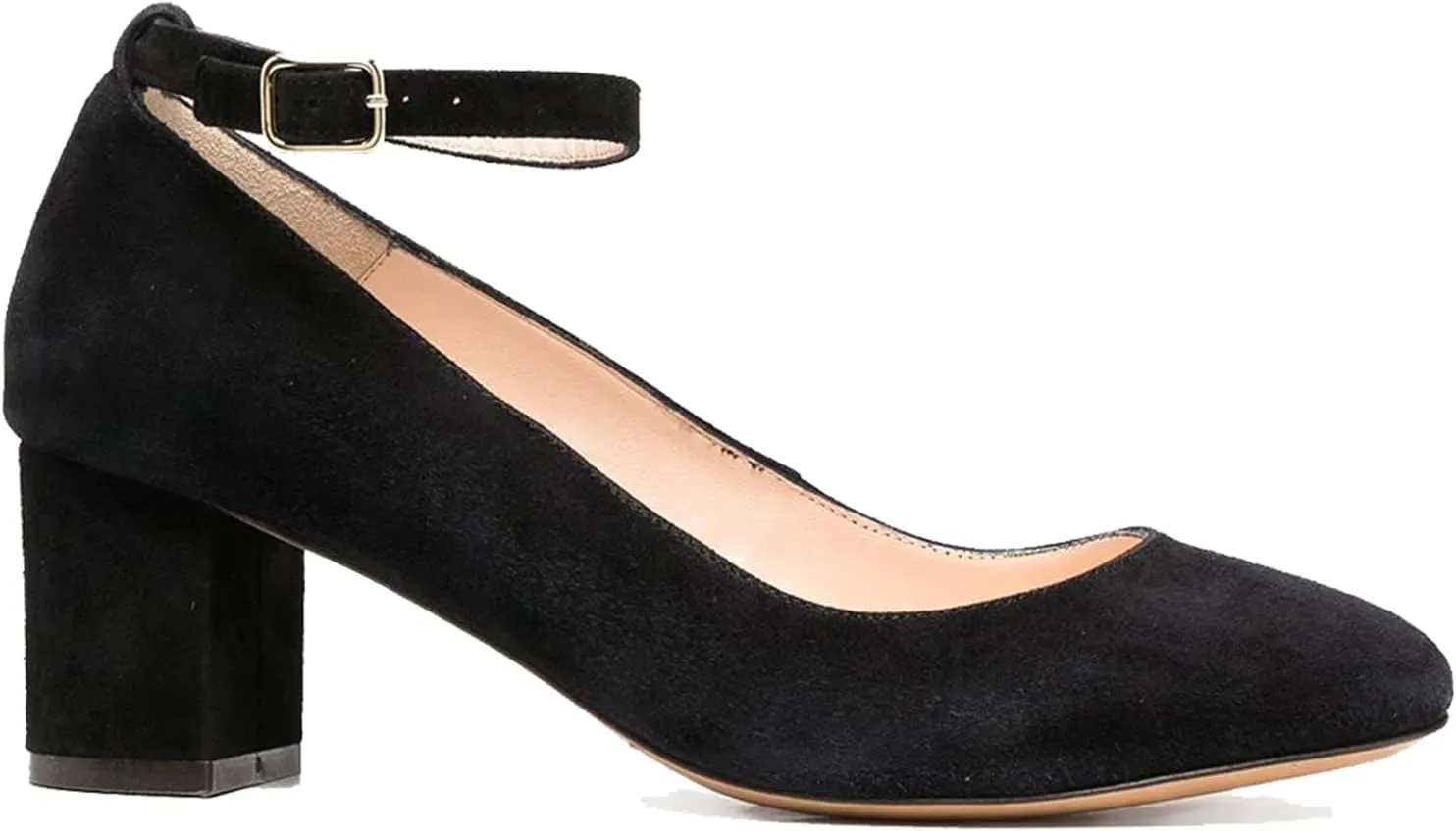 MOOMMO Women Low Chunky Block Heels Sandals Pumps Ankle Strap Round Closed Toe Dress Shoes 2" Heels Patent Suede Classic Formal Mid Heels Wedding Office Work Dance Shoe Dressy Comfort 4-11 M US