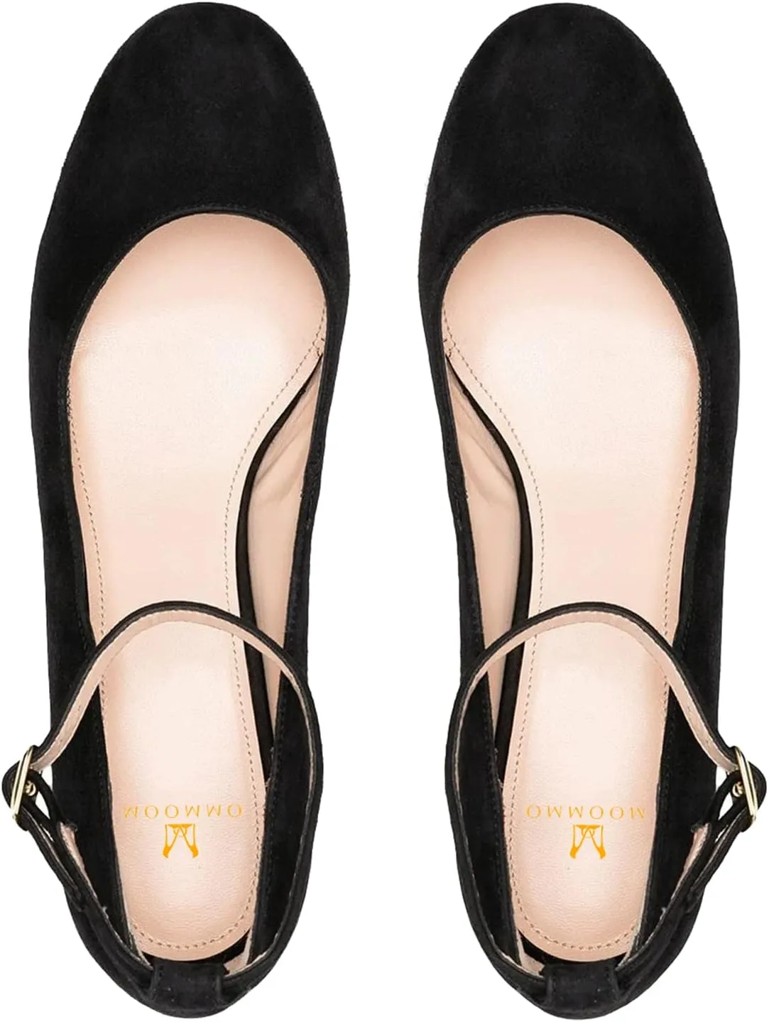 MOOMMO Women Low Chunky Block Heels Sandals Pumps Ankle Strap Round Closed Toe Dress Shoes 2" Heels Patent Suede Classic Formal Mid Heels Wedding Office Work Dance Shoe Dressy Comfort 4-11 M US