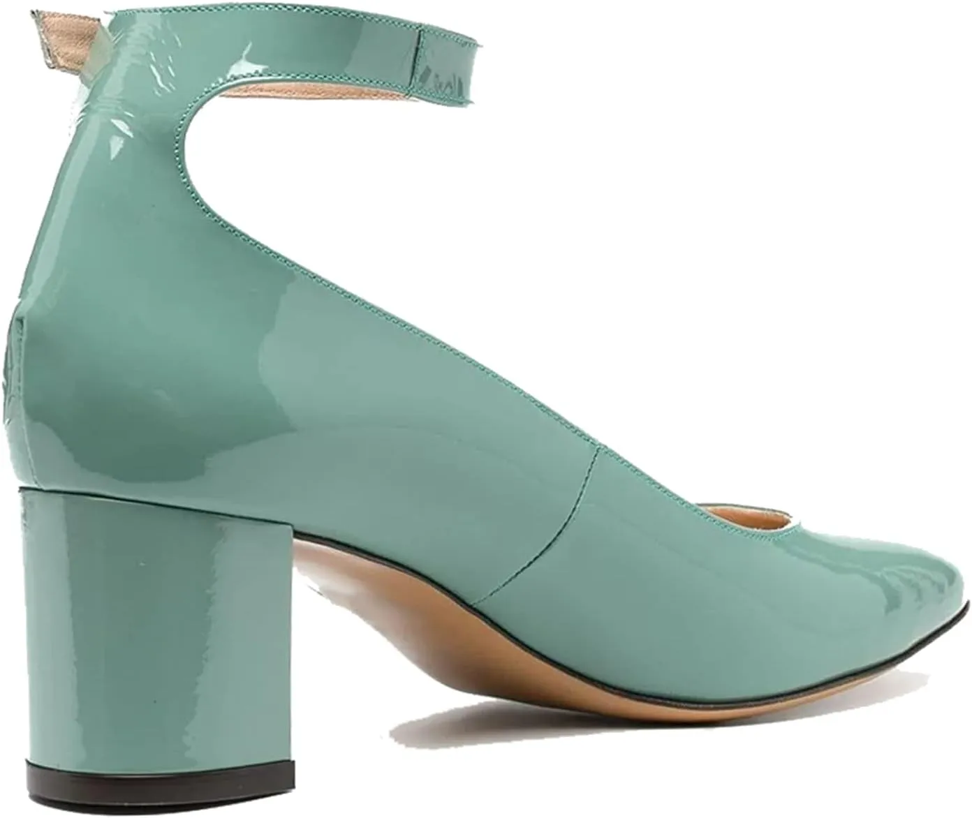 MOOMMO Women Low Chunky Block Heels Sandals Pumps Ankle Strap Round Closed Toe Dress Shoes 2" Heels Patent Suede Classic Formal Mid Heels Wedding Office Work Dance Shoe Dressy Comfort 4-11 M US
