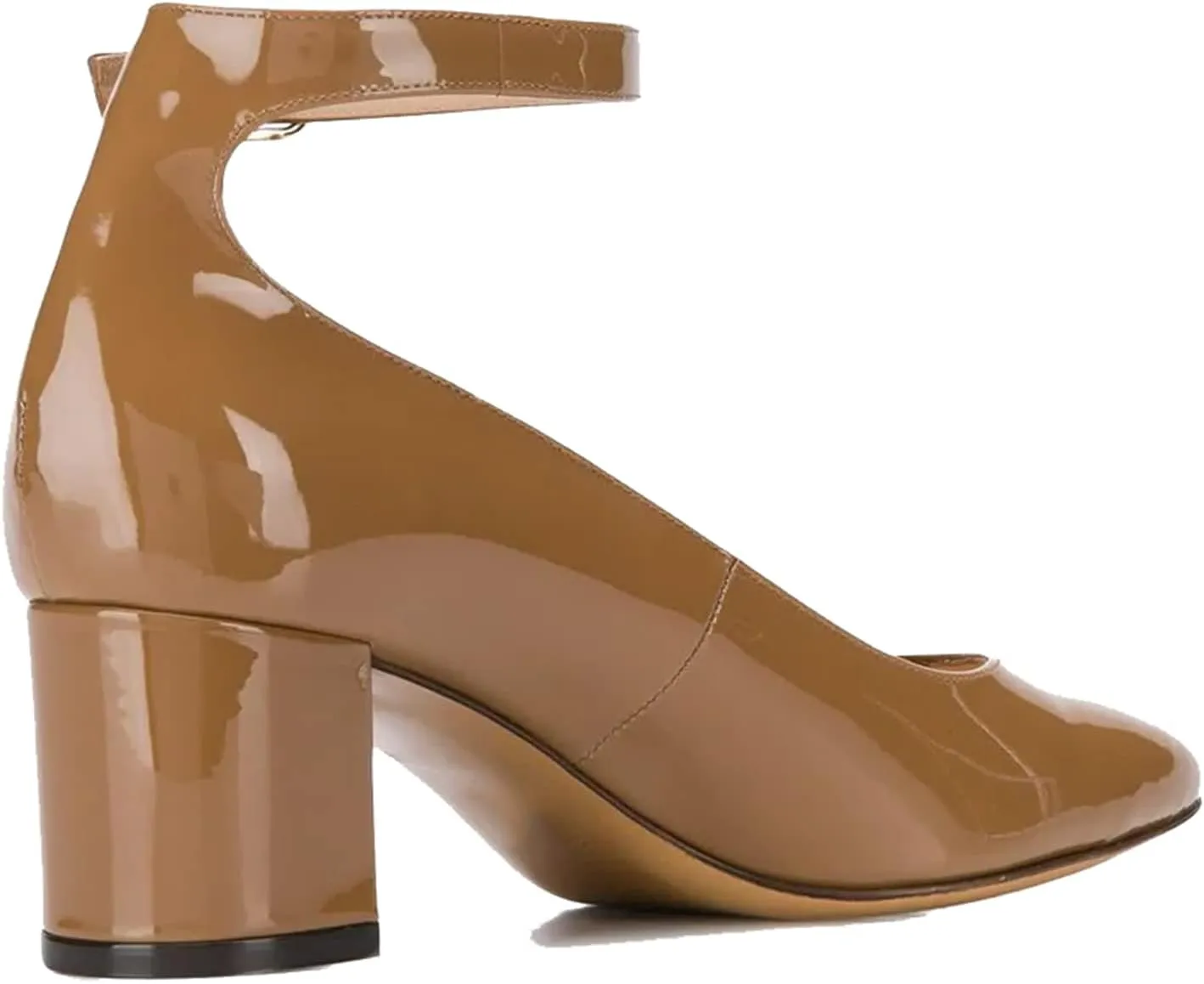 MOOMMO Women Low Chunky Block Heels Sandals Pumps Ankle Strap Round Closed Toe Dress Shoes 2" Heels Patent Suede Classic Formal Mid Heels Wedding Office Work Dance Shoe Dressy Comfort 4-11 M US