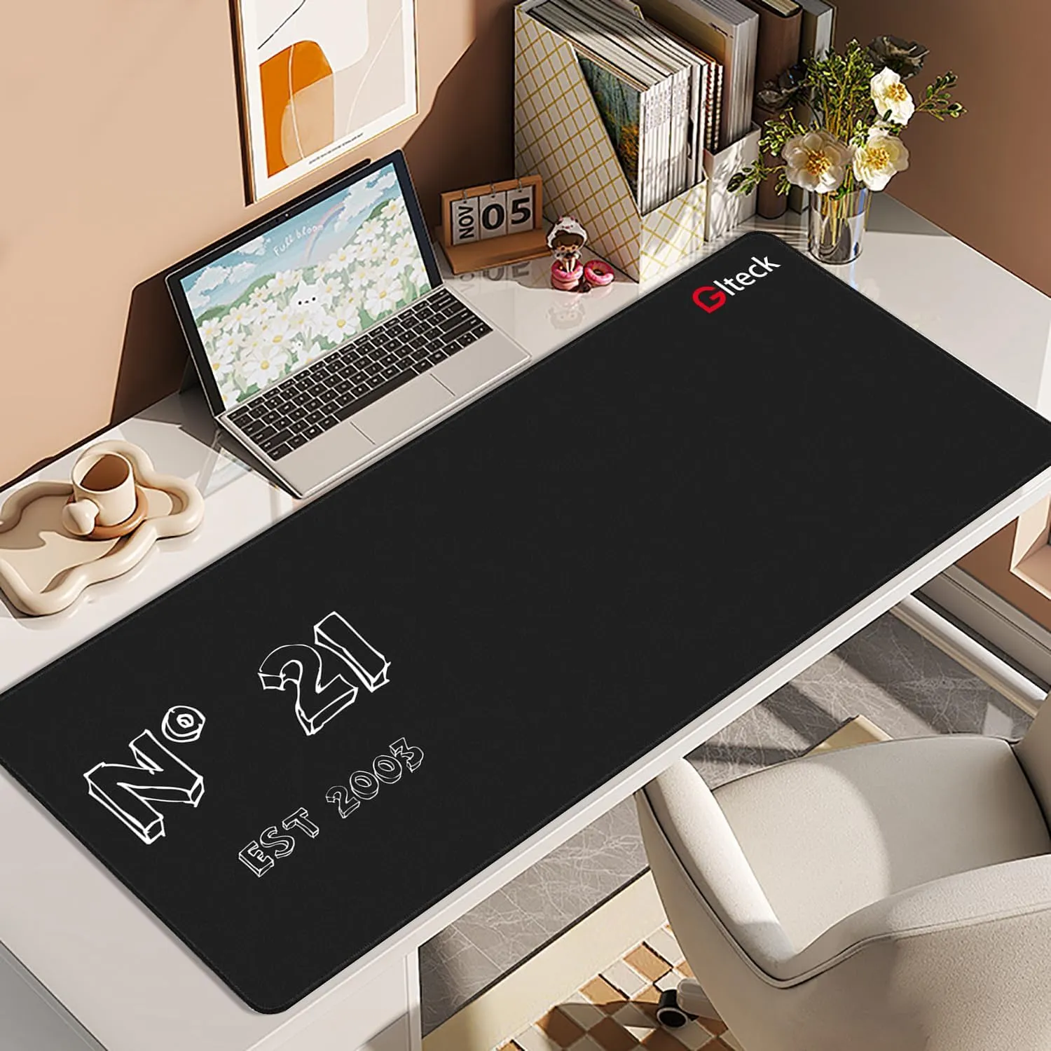 Mouse Pad with 21st Birthday Creative Printing, 36"x16.5" Extended Non-Slip Rubber Mouse Pad with Stitched Edges, Cool 21st Birthday Gifts, Christmas Gifts, C-21-BLACK