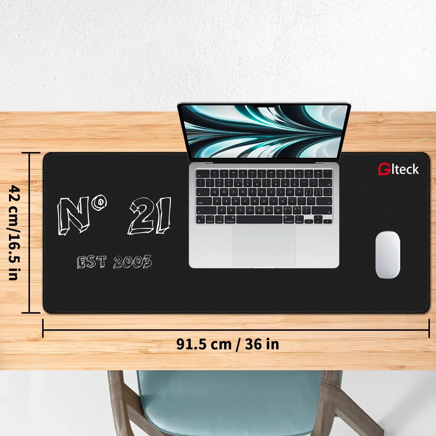 Mouse Pad with 21st Birthday Creative Printing, 36"x16.5" Extended Non-Slip Rubber Mouse Pad with Stitched Edges, Cool 21st Birthday Gifts, Christmas Gifts, C-21-BLACK