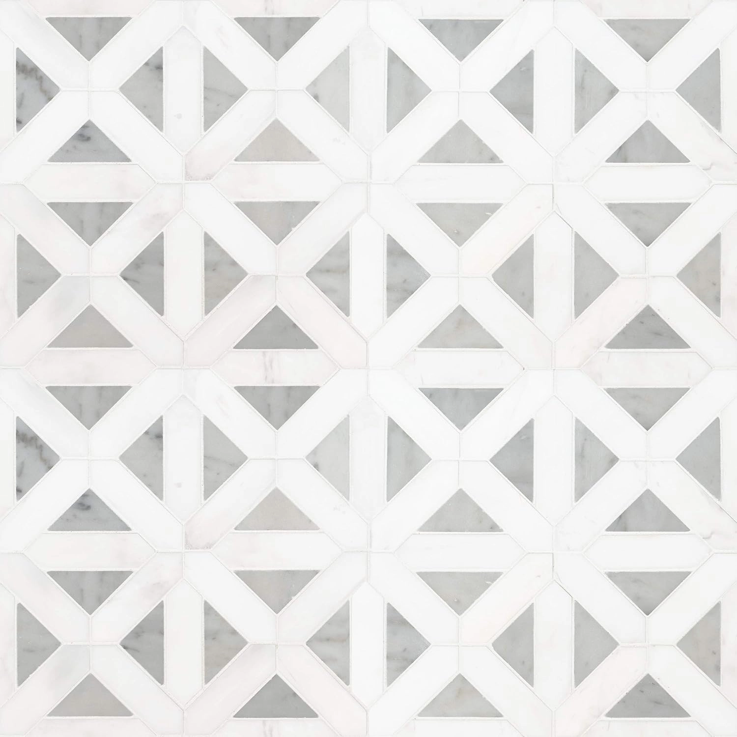MSI Bianco Dolomite Geometrica Polished Marble Mosaic Tile for Kitchen and Bathroom Accent Walls, Mesh Mounted