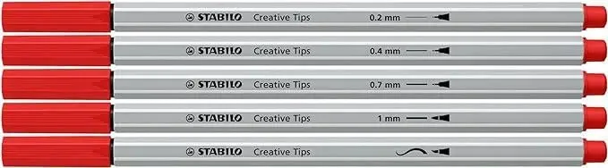 Multi-Tip Pen Set - STABILO Creative Tips - ARTY - Tin of 30 - CLASSIC - Assorted Colours
