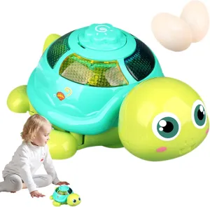 Musical Turtle Toy, Egg-Laying Toy, Moving Tortoise Toy, Educational Cognitive Toys, Cartoon Turtle Toy, Crawling Tortoise Crawling Cognitive Toys Decorative Tabletop Centerpieces for Kids Birthday