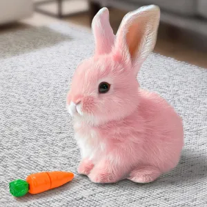 My Realistic Bunny Toy, 2025 New Interactive Easter Bunny Toy, Easter Bunnies Stuffed Animal, Can Walk and Talk Shaking Ears Hopping Realistic Bunnies Plush Gifts for Kids (Pink)