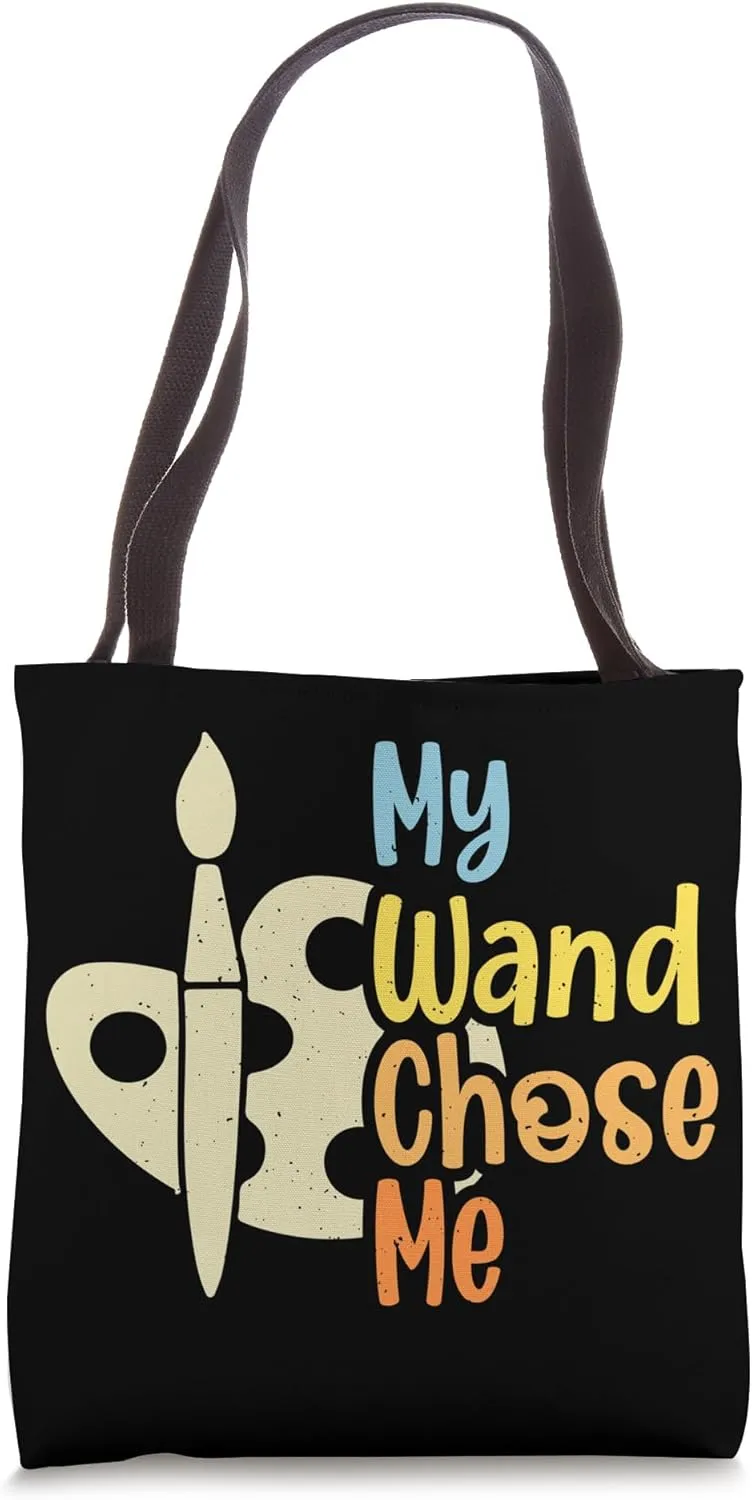 My Wand Chose Me Brush Graphic Art Color Shading Design Tote Bag