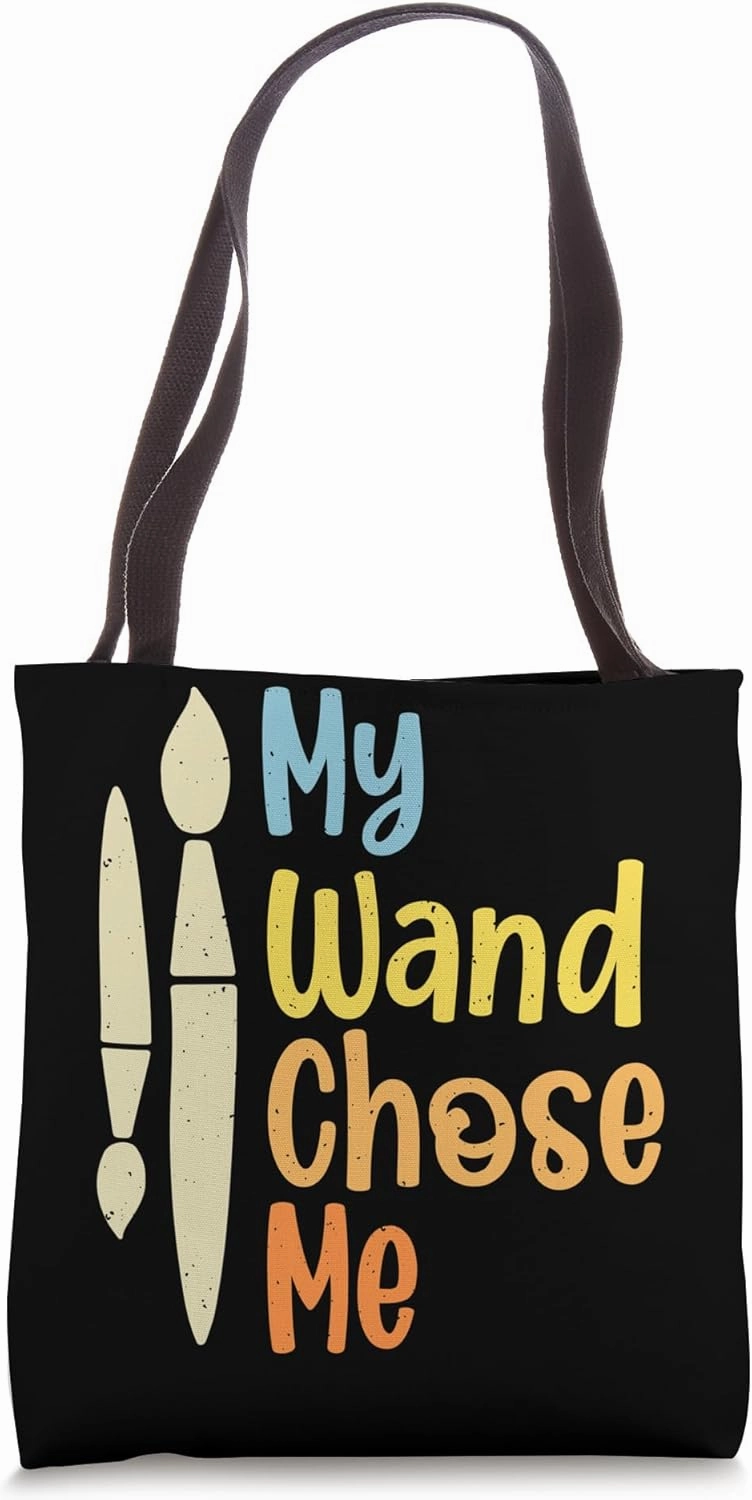 My Wand Chose Me Brush Graphic Art Color Shading Design Tote Bag