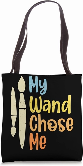 My Wand Chose Me Brush Graphic Art Color Shading Design Tote Bag
