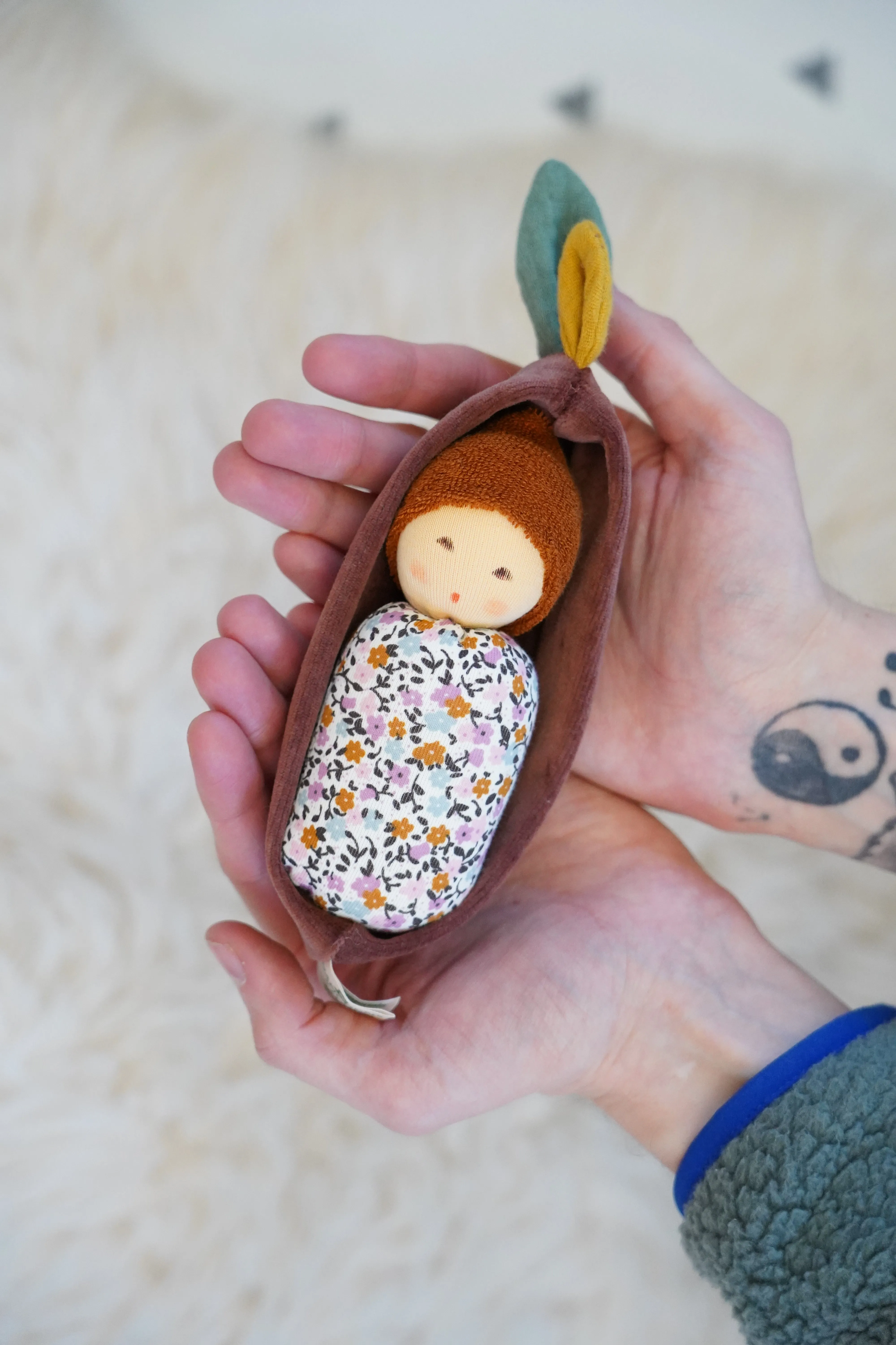 Nanchen Oak Baby Waldorf Doll - Floral