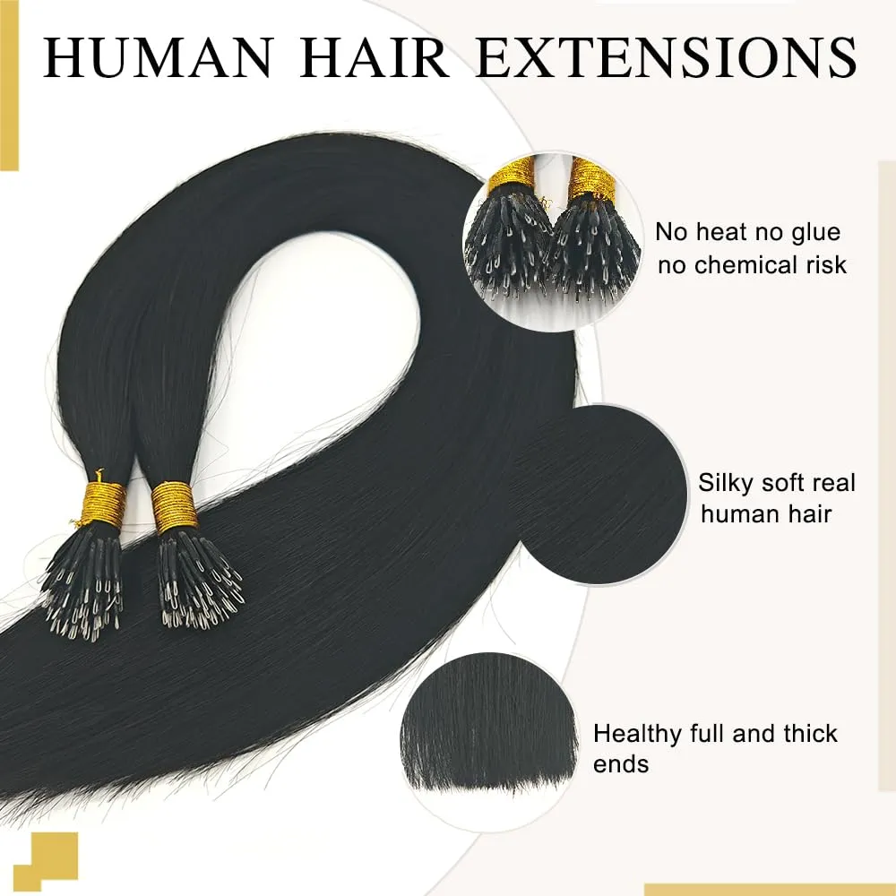 Nano Bead Hair Extensions Nano Ring Hair Extensions Real Human Hair Remy Quality Nano Tip Human Hair Extension
