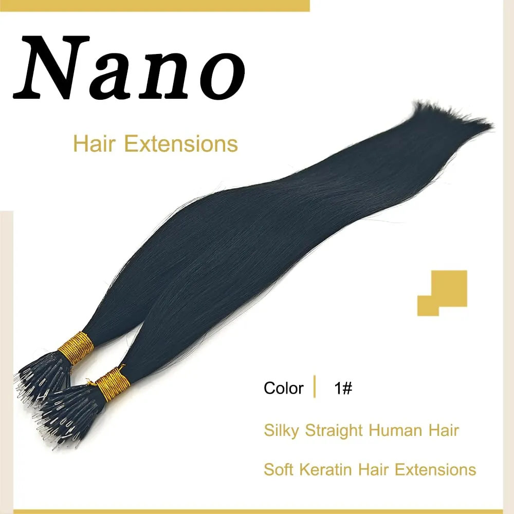 Nano Bead Hair Extensions Nano Ring Hair Extensions Real Human Hair Remy Quality Nano Tip Human Hair Extension