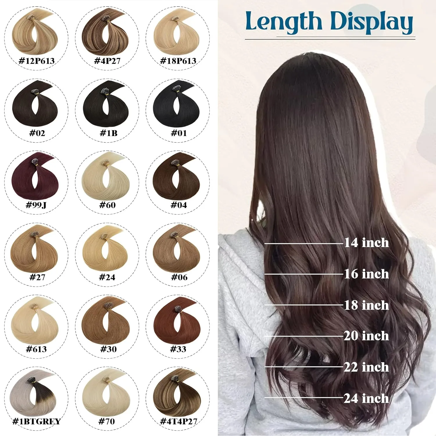 Nano Ring Human Hair Extensions Pre Bonded Keratin Fusion Stick Tip Iron Loop Link 50 strands 75g Straight Micro Bead Remy Hairpiece for Women Highlighted 18inch Light Auburn #30
