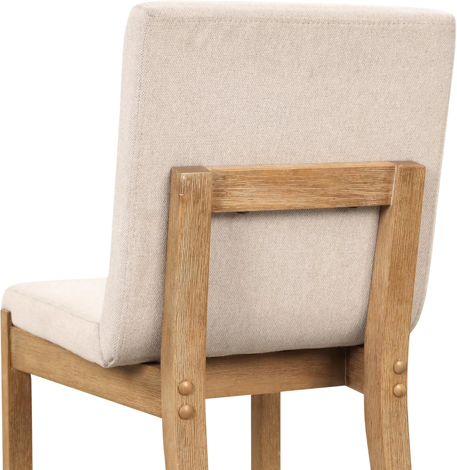 Nathan James Gracie Modern Dining Chair, Upholstered Accent Dining Chair in Natural Flax/Brown