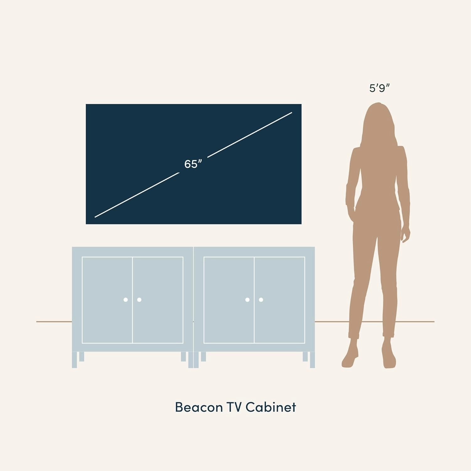 Nathan James Beacon Accent Natural Sideboard Storage Cabinet TV Stand in Wire-Brushed Wood with Adjustable Interior Shelf and Seagrass Doors, for Hallway, Entryway or Dining Room, Black, Set of 2