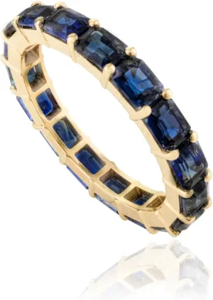 Natural Blue Sapphire Eternity Ring for Women in 18K White Gold, September Birthstone Jewellery Gift for Her, Birthday, Engagement, Wedding, Anniversary