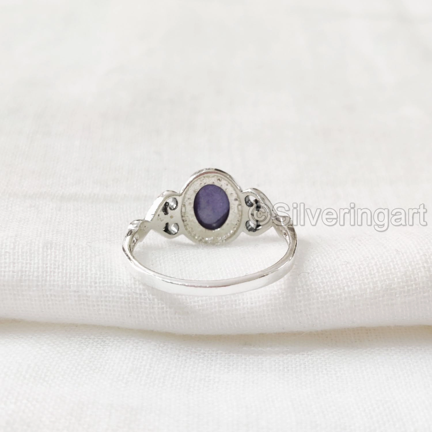 Natural Charoite Ring, AAA Charoite Gemstone Ring, Tiny Bohemian Ring, 925 Sterling Silver, Designer Womens Ring, Christmas, Thanksgiving, Handmade, Statement Jewelry, Natural Charoite (9)