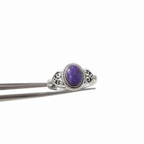 Natural Charoite Ring, AAA Charoite Gemstone Ring, Tiny Bohemian Ring, 925 Sterling Silver, Designer Womens Ring, Christmas, Thanksgiving, Handmade, Statement Jewelry, Natural Charoite (9)