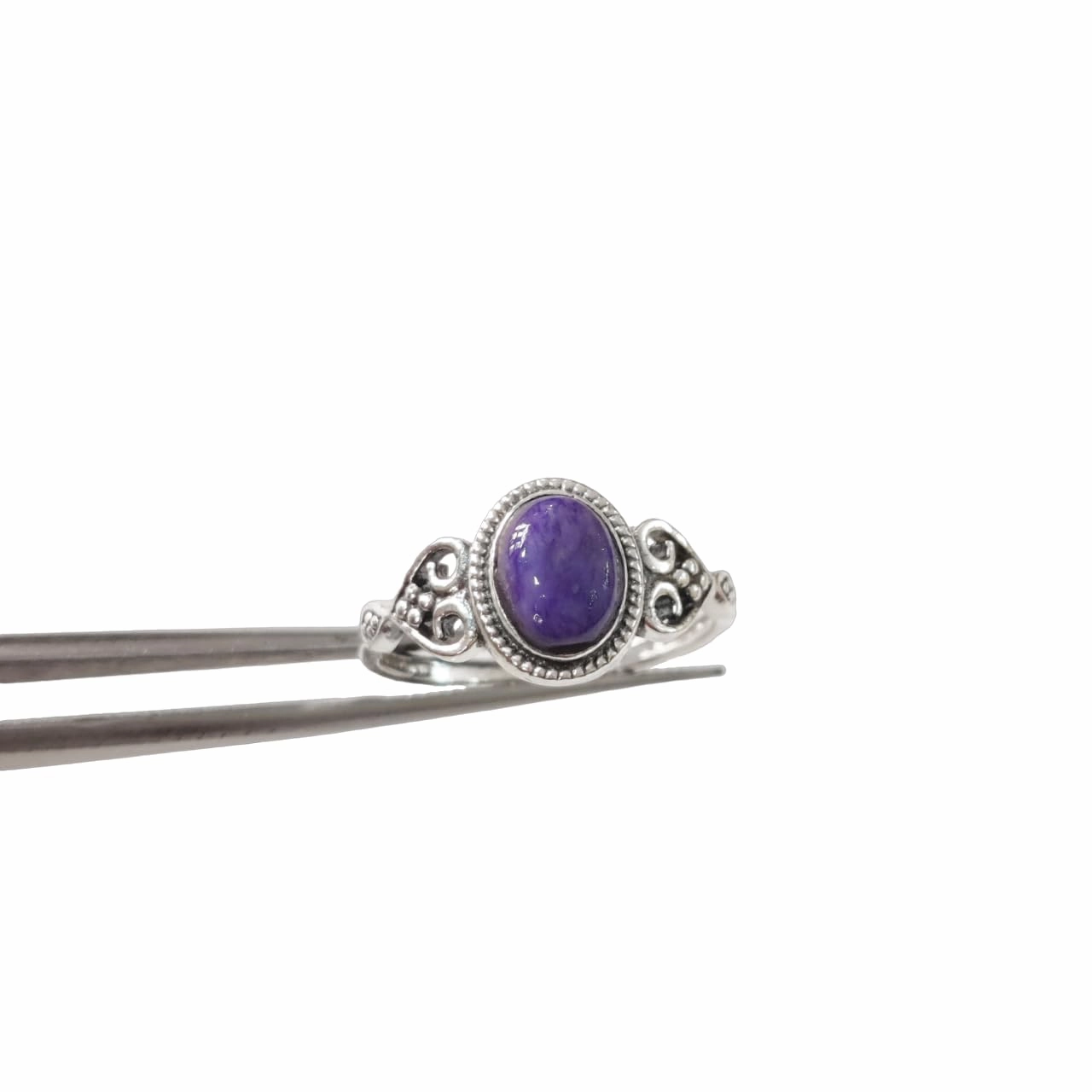 Natural Charoite Ring, AAA Charoite Gemstone Ring, Tiny Bohemian Ring, 925 Sterling Silver, Designer Womens Ring, Christmas, Thanksgiving, Handmade, Statement Jewelry, Natural Charoite (9)