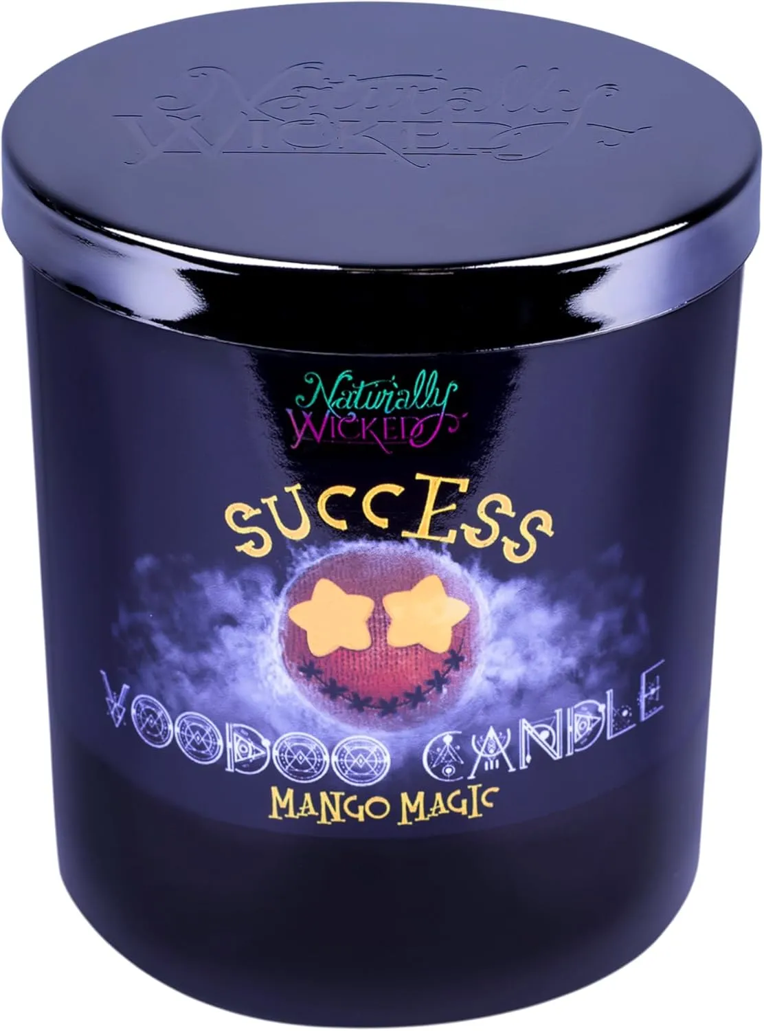 Naturally Wicked Voodoo Success Candle Set - Inc. Voodoo Doll, Crystal, Wood Wick, Mango Magic Scent & Gift Box