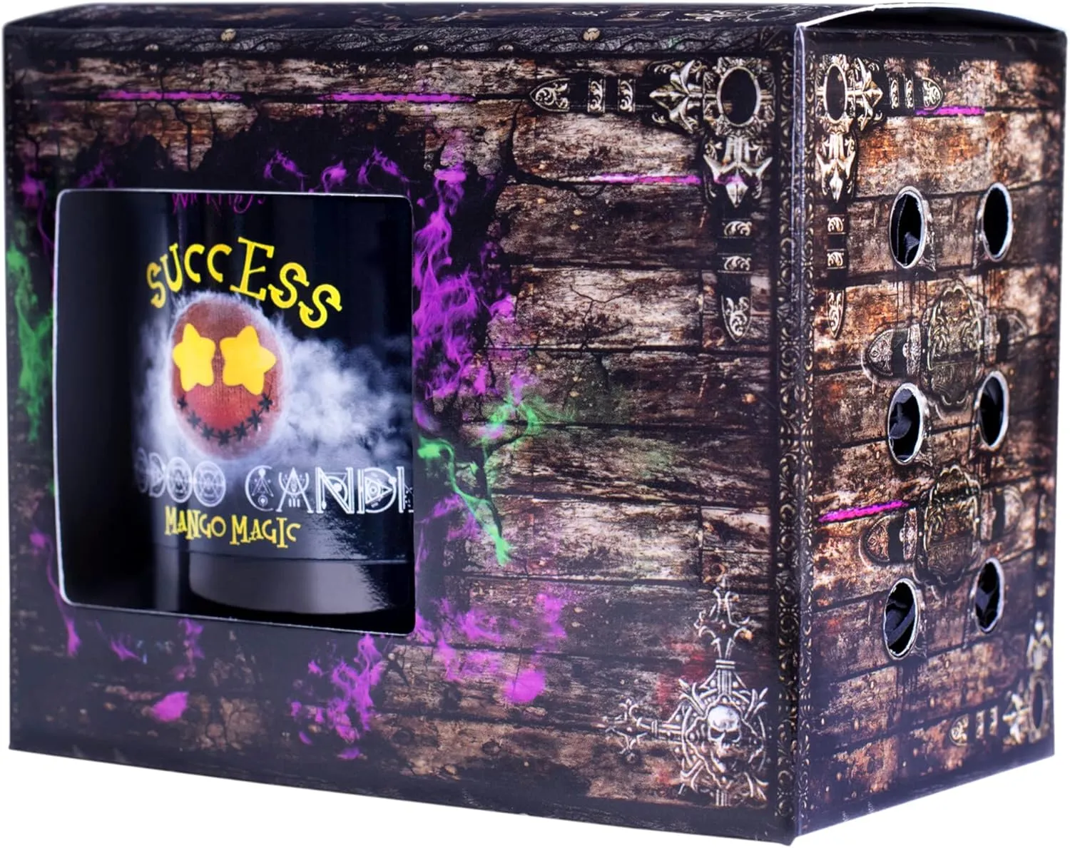 Naturally Wicked Voodoo Success Candle Set - Inc. Voodoo Doll, Crystal, Wood Wick, Mango Magic Scent & Gift Box