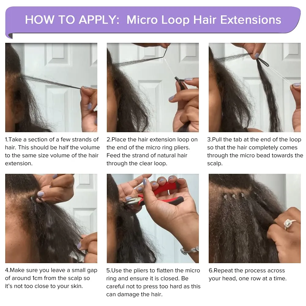 Niawigs 3B 3C Curly Micro Links Human Hair For Black Women 100% Brazilian Human Hair Curly Micro Link Extensions Hair 100 Strands 100 Grams Per Pack (Natural Black, 22inches)