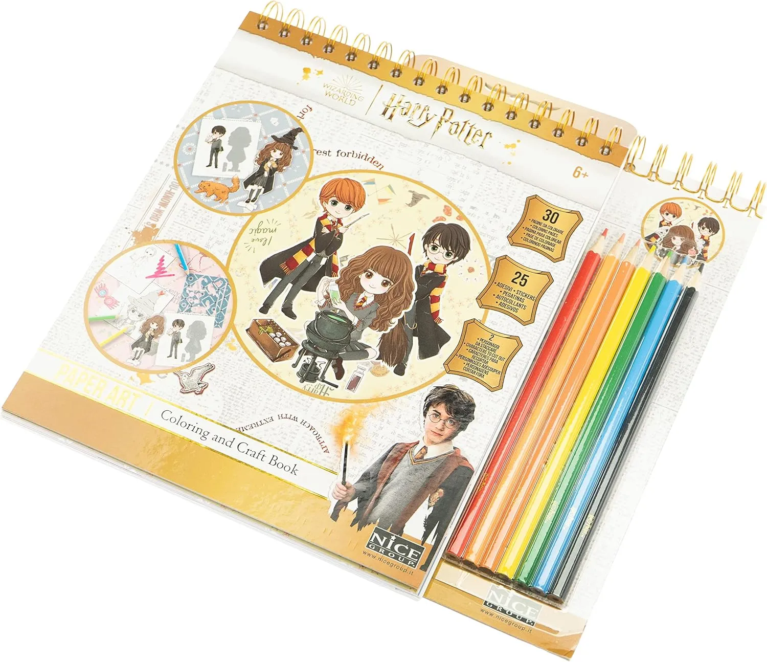 Nice Group Harry Potter - Paper Book Dolls - Drawing Book, Cutout and Colour with Pencils and Stickers, Creative Activity for Children, 30 Pages, Multicoloured, 21104