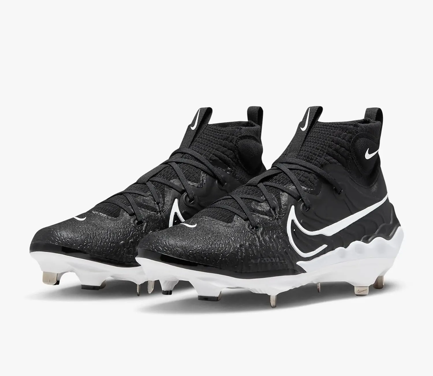 Nike Alpha Huarache NXT DJ6517-010 Black/Dark Smoke Grey/Light Smoke Grey/White Men's Metal Baseball Cleats 10.5 US