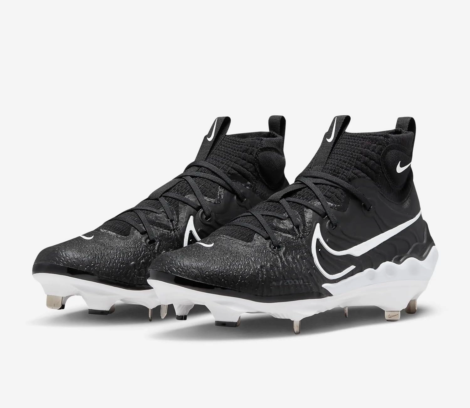Nike Alpha Huarache NXT DJ6517-010 Black/Dark Smoke Grey/Light Smoke Grey/White Men's Metal Baseball Cleats 10.5 US