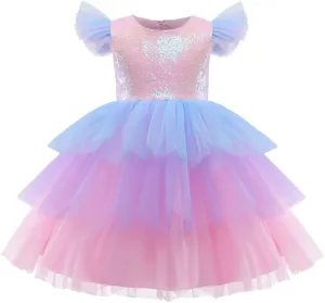 NNJXD Flower Girl Dress Kids Ruffles Lace Party Wedding Dresses