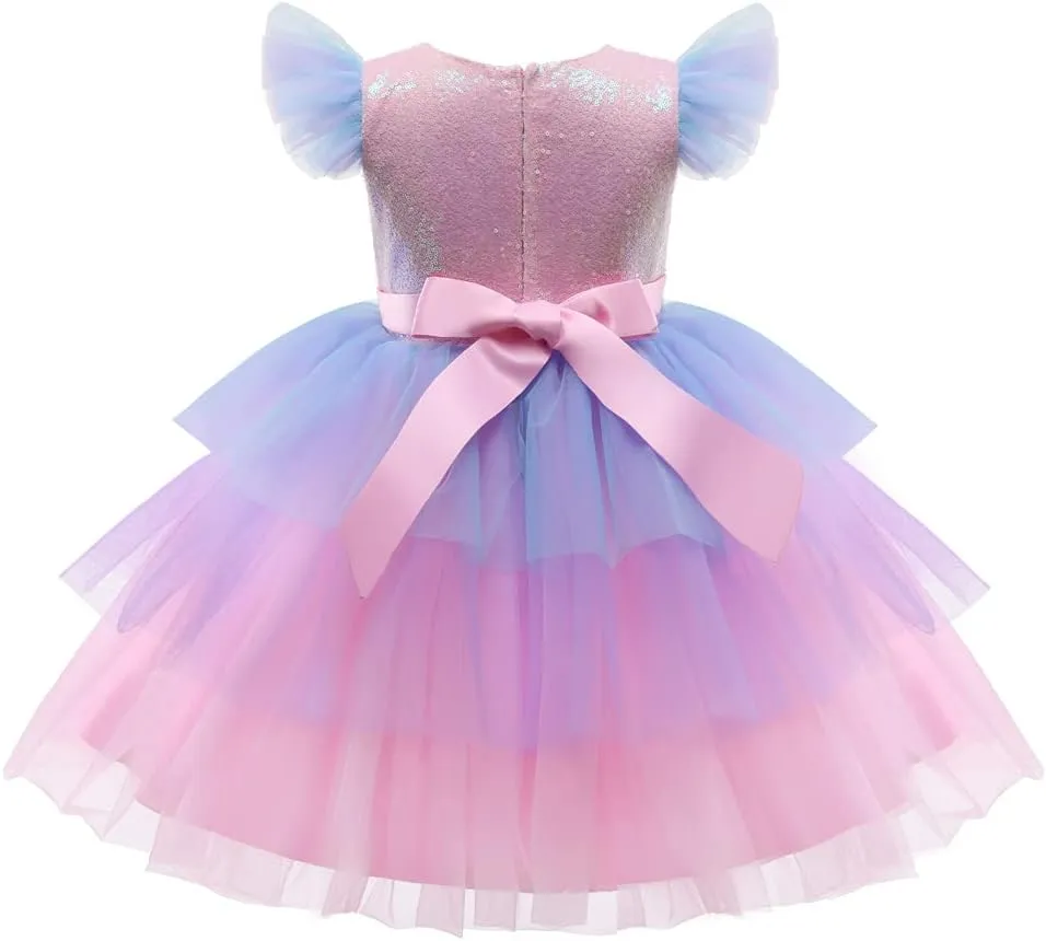 NNJXD Flower Girl Dress Kids Ruffles Lace Party Wedding Dresses