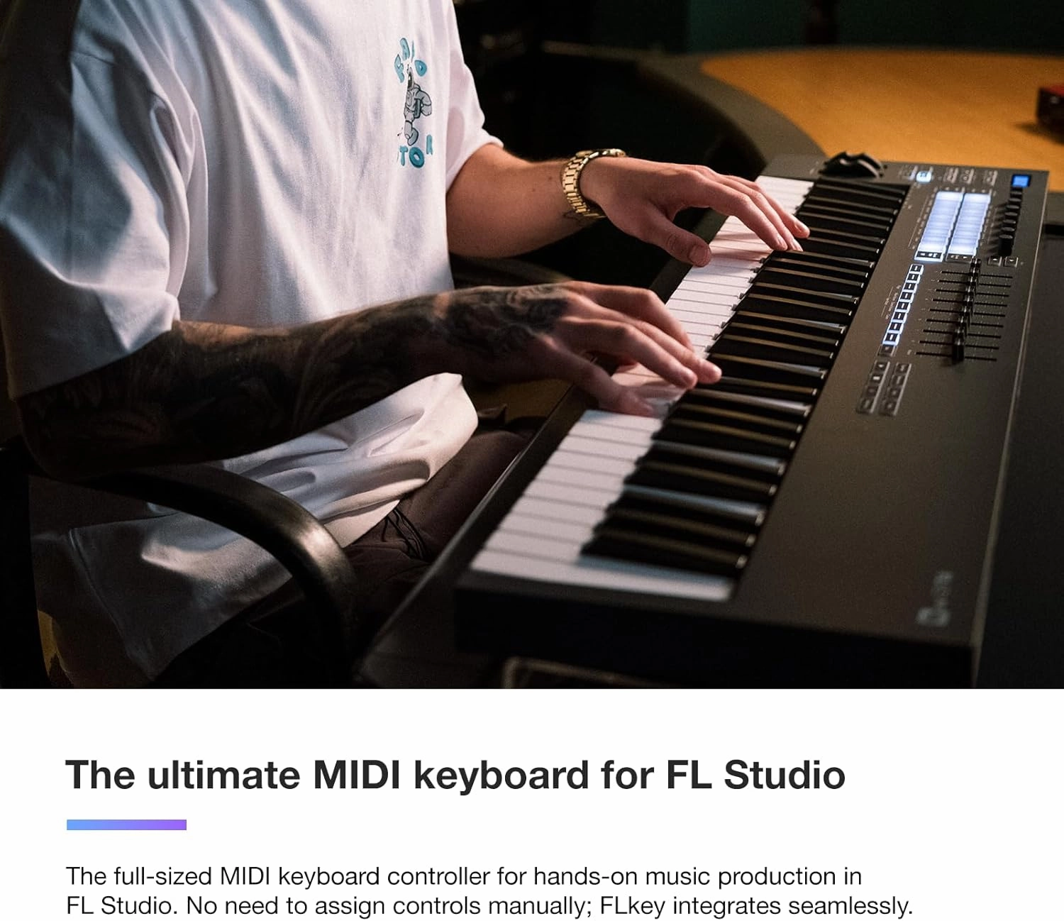 Novation FLkey 49 MIDI Keyboard - Seamless FL Studio Integration with Chord Mode and Scale Mode. All the software you need for Music Production