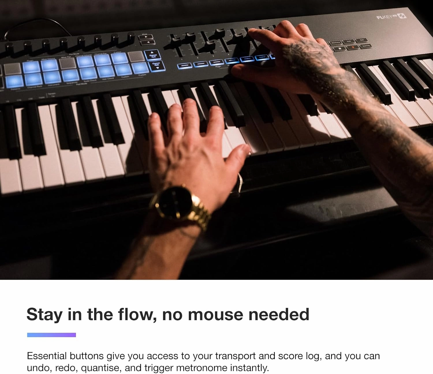 Novation FLkey 49 MIDI Keyboard - Seamless FL Studio Integration with Chord Mode and Scale Mode. All the software you need for Music Production