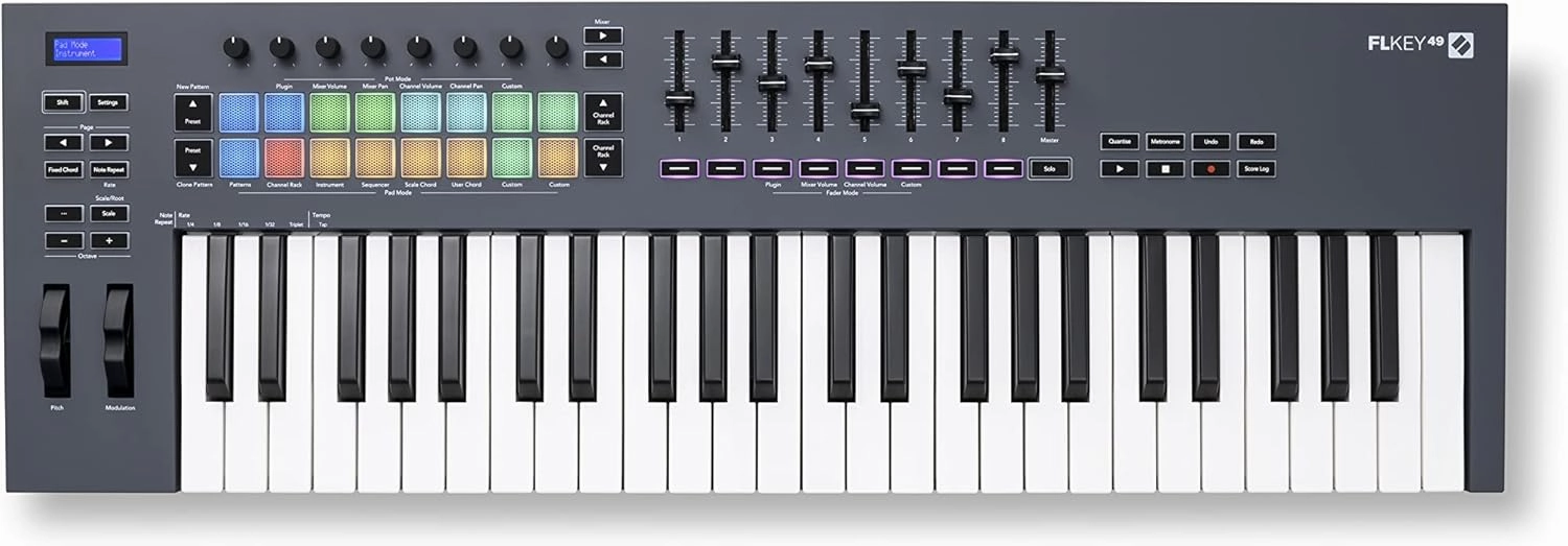 Novation FLkey 49 MIDI Keyboard - Seamless FL Studio Integration with Chord Mode and Scale Mode. All the software you need for Music Production