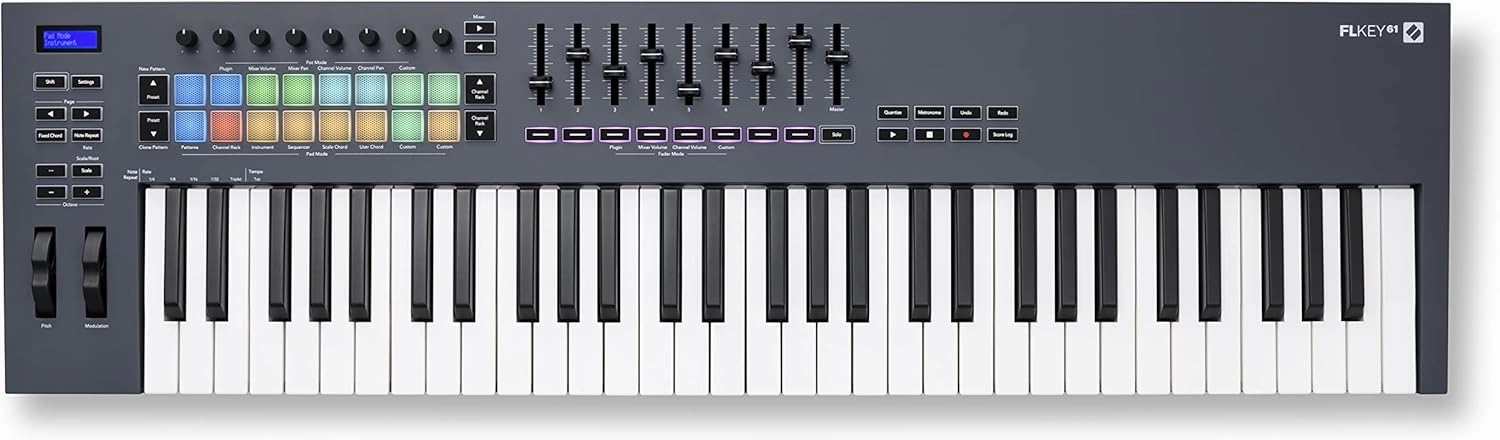 Novation FLkey 61 MIDI Keyboard - Seamless FL Studio Integration with Chord Mode and Scale Mode. All the software you need for Music Production