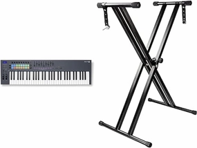 Novation FLkey 61 MIDI Keyboard with FL Studio Integration   RockJam Adjustable Keyboard Stand with Locking Straps