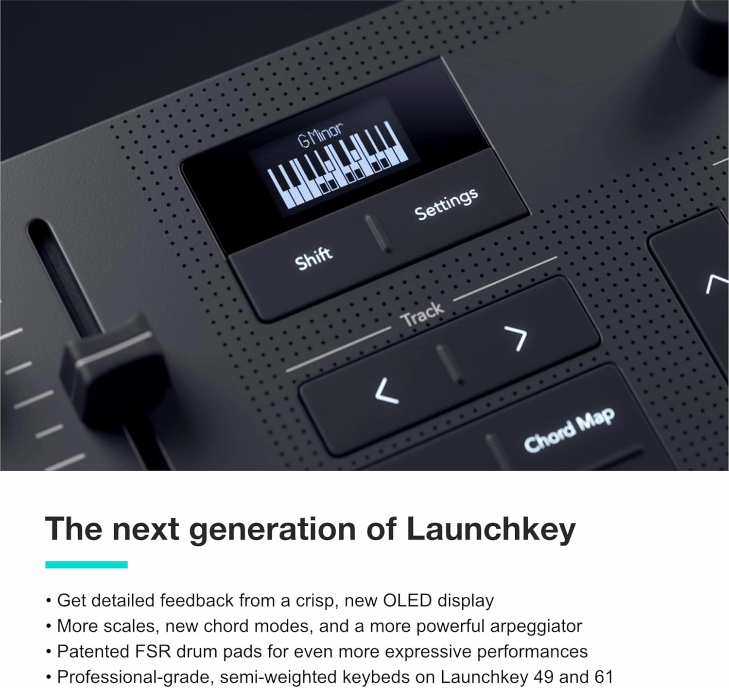 Novation Launchkey 49 MK4 – 49 key Semi-Weighted, USB, MIDI Keyboard Controller with DAW Integration. Chord & Scale Modes, 8 Drum Pads, & Arpeggiator — Includes Software Bundle for Music Production