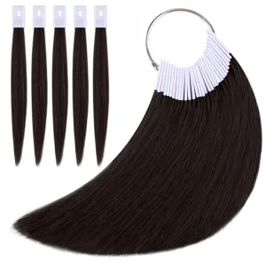 Noverlife 30PCS Pure Hair Swatches for Testing Color, Real Remy Human Hair, Black Hair Color Ring Sample Testing Kit, Natural Hair Swatch, Training Hair Color Sample for Hair Extension & Salon Barber