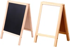 NUOBESTY Erasable Boys and Girls Writing Pad Blackboard 2pcs Wooden Double-Sided Boys and Girls Chalkboard Drawing Board